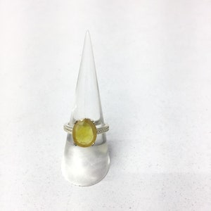 Zafiro amarillo natural 5.30 carat anillo, plata de ley 925, anillo hecho a mano para hombres y mujeres, regalo de Navidad.