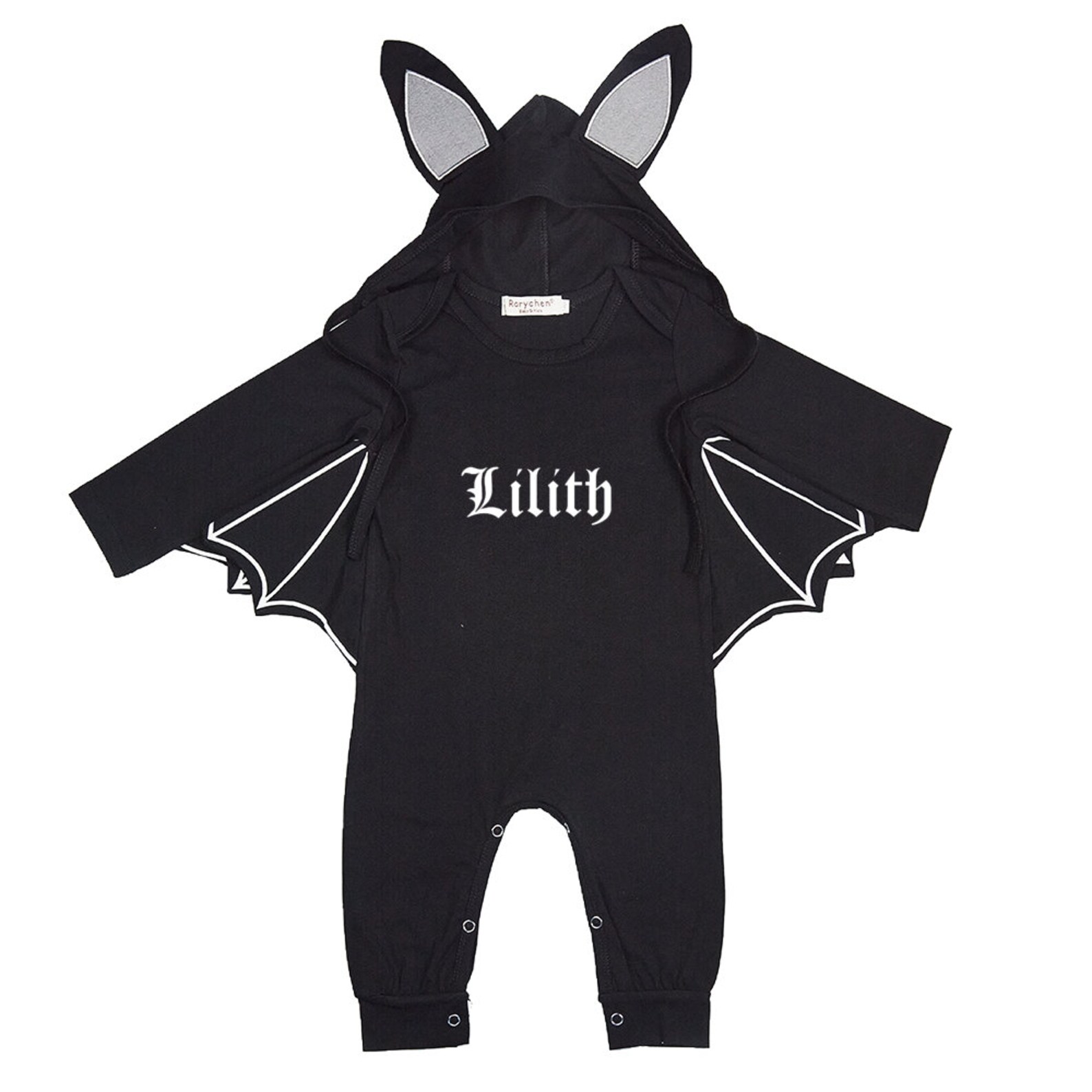 Gothic Baby Bodysuit Personalized Baby Bat Costume Horror Etsy