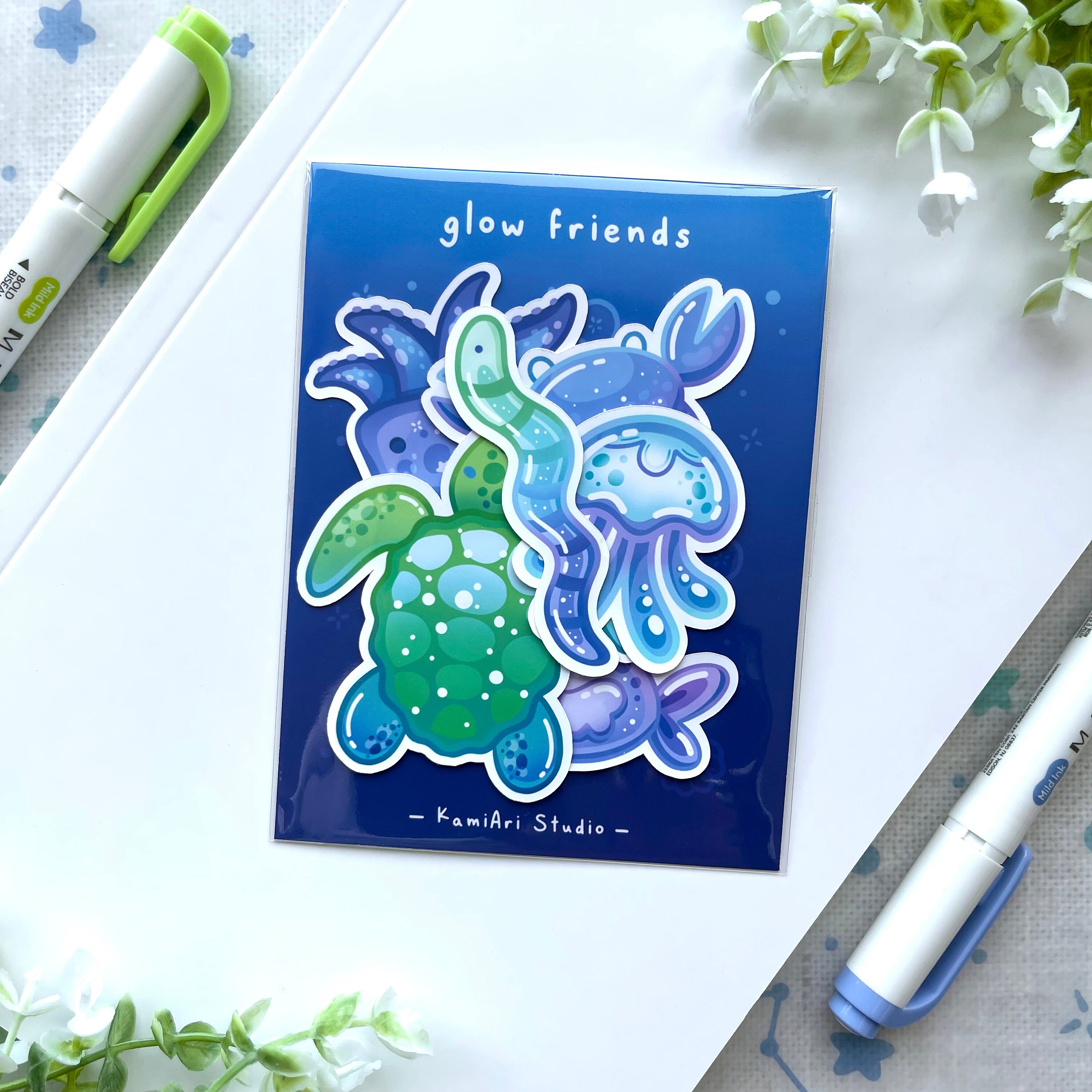 Glow Friends Mini Pack | Matte Stickers / 6-Pack / Kawaii!