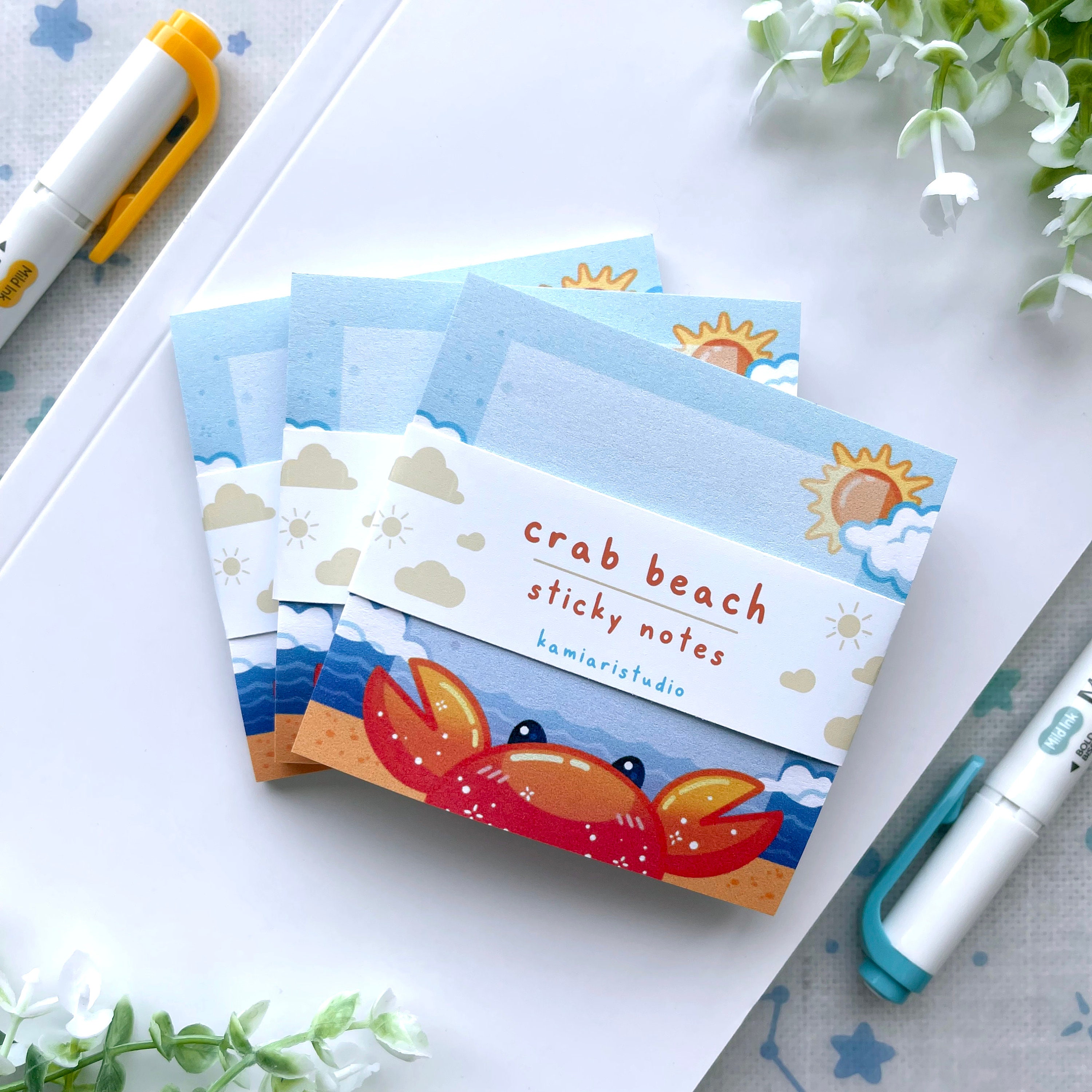 Crab Beach Sticky Notes | Memo Pads