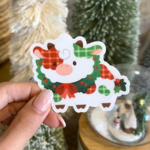 Festive Cow Sticker | Limited Edition Holiday Christmas