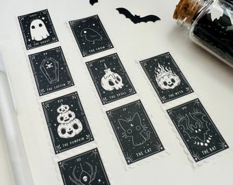 Bande Washi de timbre de tarot d’Halloween