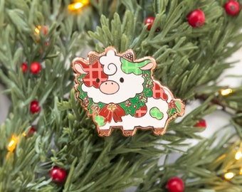 Épingle d’émail de vache festive | Noël en édition limitée