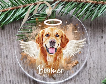 Personalized Pet Memorial Ornament With Picture, Pet Memorial Gifts, Custom Pet Memorial, Custom Dog Ornament, Christmas Tree Ornament