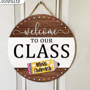 Welcome Classroom Door Sign, Personalized Teacher Door Sign, Teacher Appreciation Gifts, Classroom Decorations, Welcome Door Sign