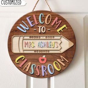 Personalized Teacher Door Sign, Teacher Gifts, Teachers Appreciation Gift, Classroom Door Hanger, Teacher Sign, Classroom Welcome Sign