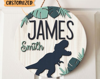 Personalised Custom Dino Dinosaur Boys Girls Kids Children Room Door Hanger Sign Personalised Custom Dino Dinosaur Boys Girls Kids Children Room Door Hanger Sign