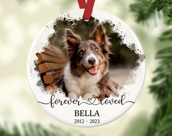 Dog Memorial Ornament, Personalized Christmas Ornament, Dog Memorial Gifts, Loss Of Dog Ornament, Pet Photo Ornament, Pet Ornament Memorial