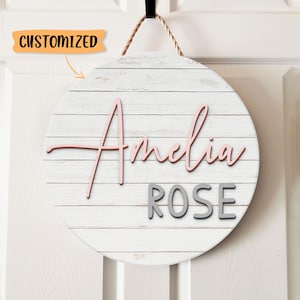 Personalized Bedroom Door Sign, Kids Farmhouse Door Hanger, Toddlers Room Door Hanging Decoration, Nursery Door Hanging Decor