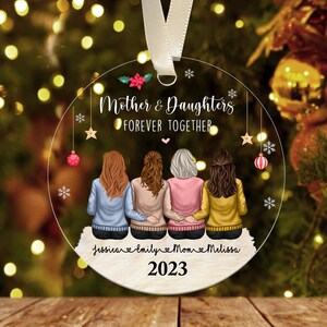 Mother Daughters Christmas Ornament, Family Christmas Ornament, Mother Daughters Forever Together, Christmas Gift For Mom, Xmas Ornament