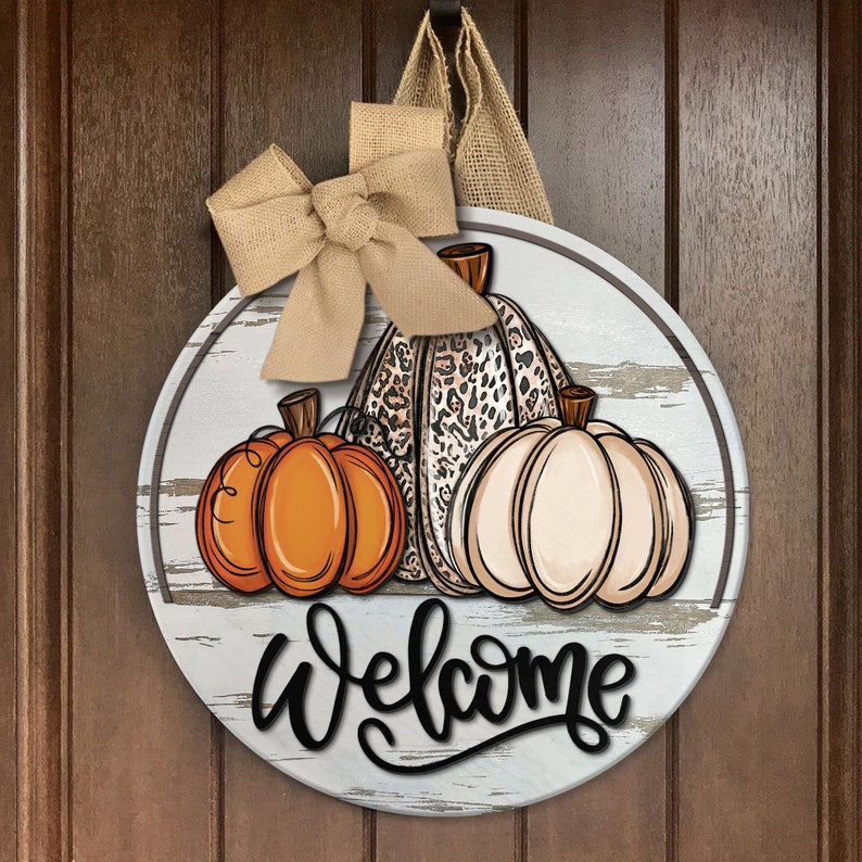 Fall Door Sign Decor Pumpkin Sign Fall Porch Sign Etsy