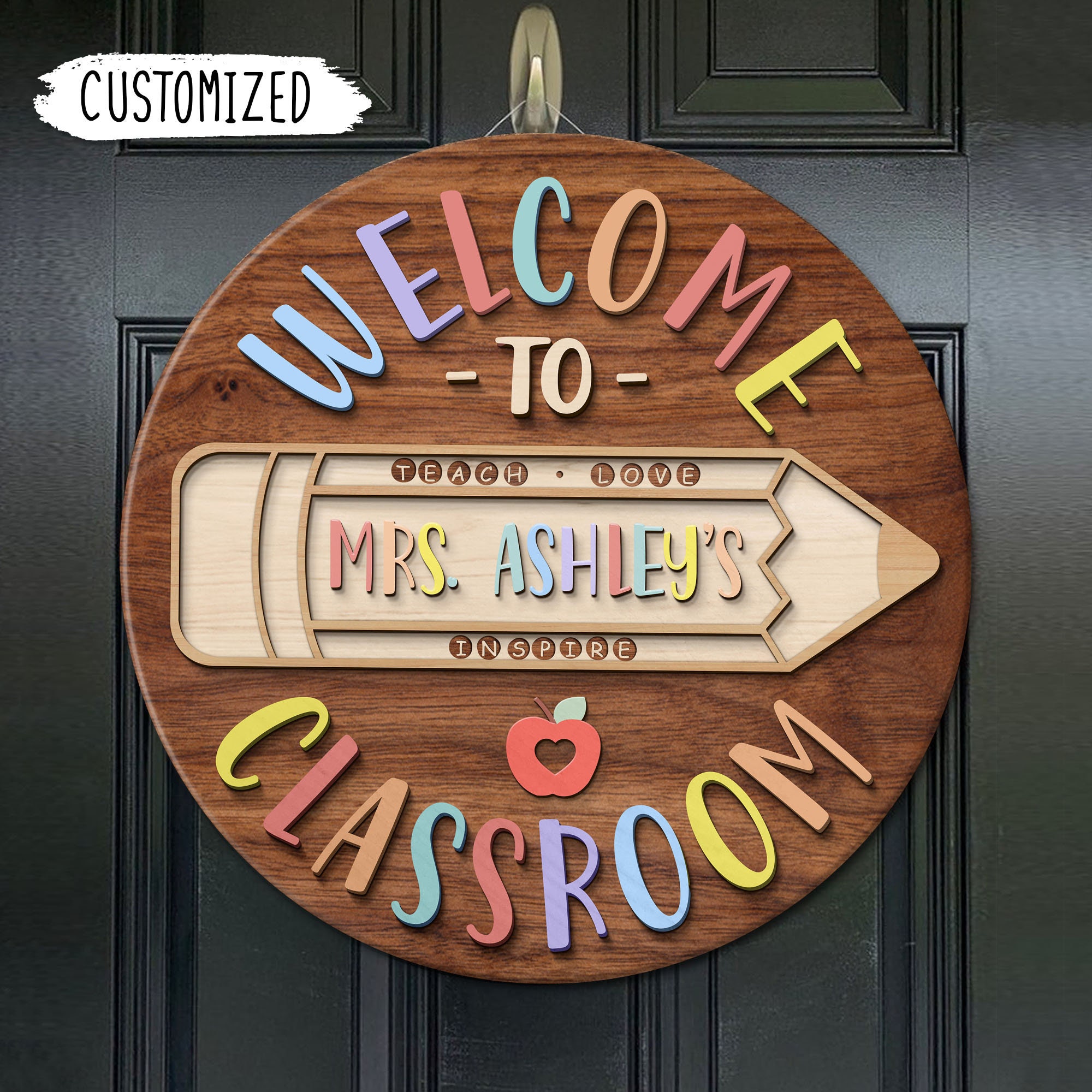 Personalized Teacher Door Sign, Teacher Gifts, Teachers Appreciation Gift, Classroom Door Hanger, Teacher Sign, Classroom Welcome Sign