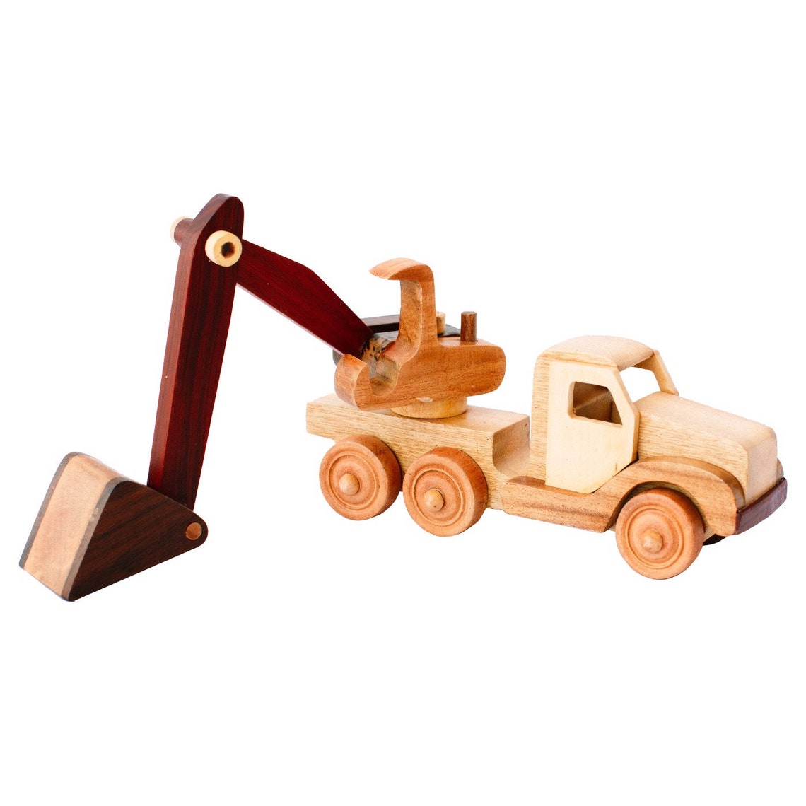 Wooden Excavator Toys friendly toy Montessori Toys Eco Etsy