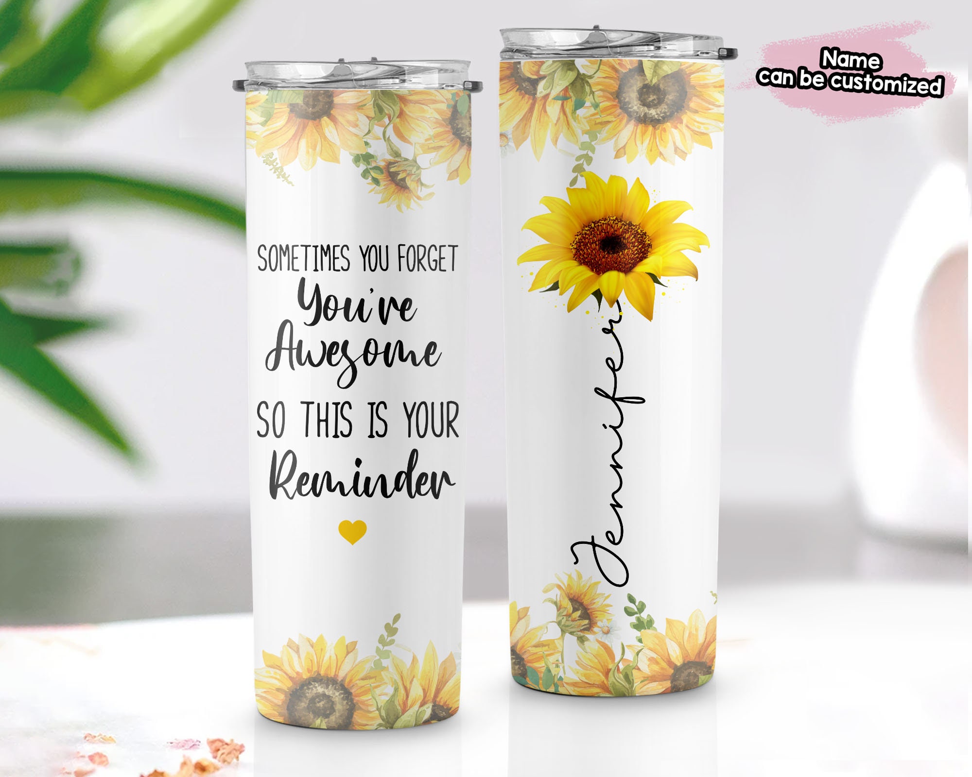 wowcugi Inspirational Gifts for Women Personalized Tumbler Sometimes You  Forget You're Awesome Stain…See more wowcugi Inspirational Gifts for Women