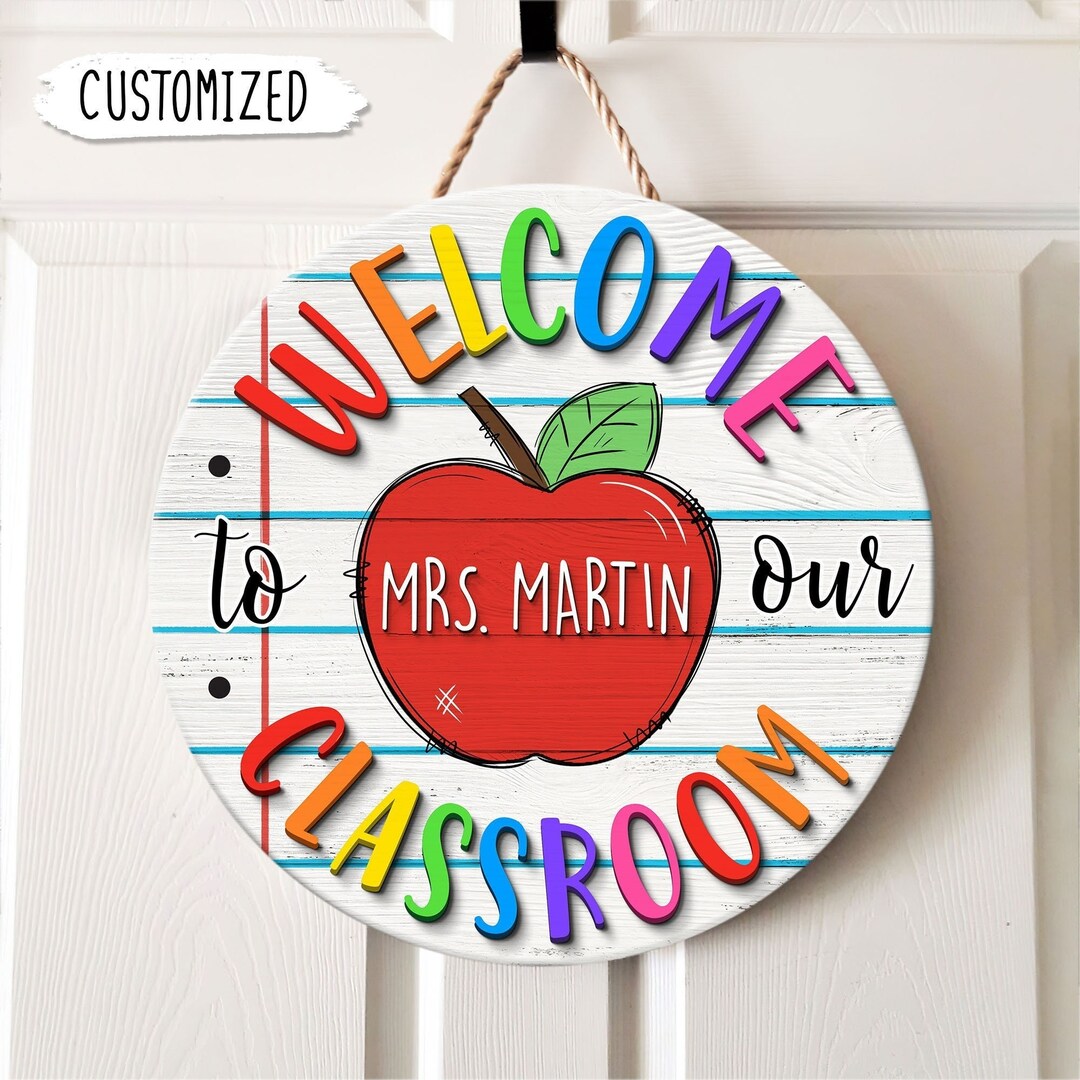 Personalized Classroom Sign, Classroom Door Hanger, Teachers