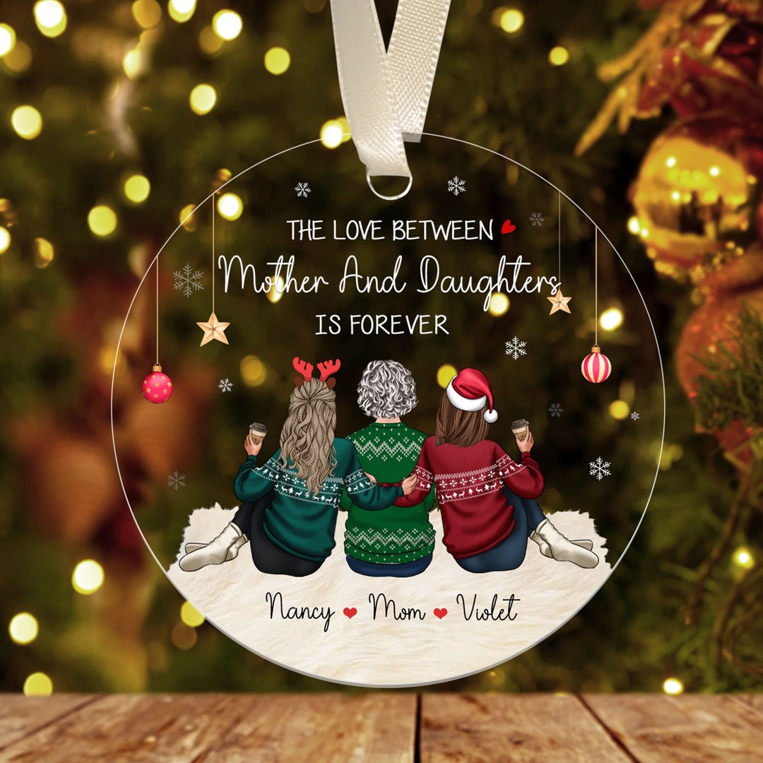 Mother Daughters Christmas Ornament, Customised Family Christmas Ornament, Christmas Gift for