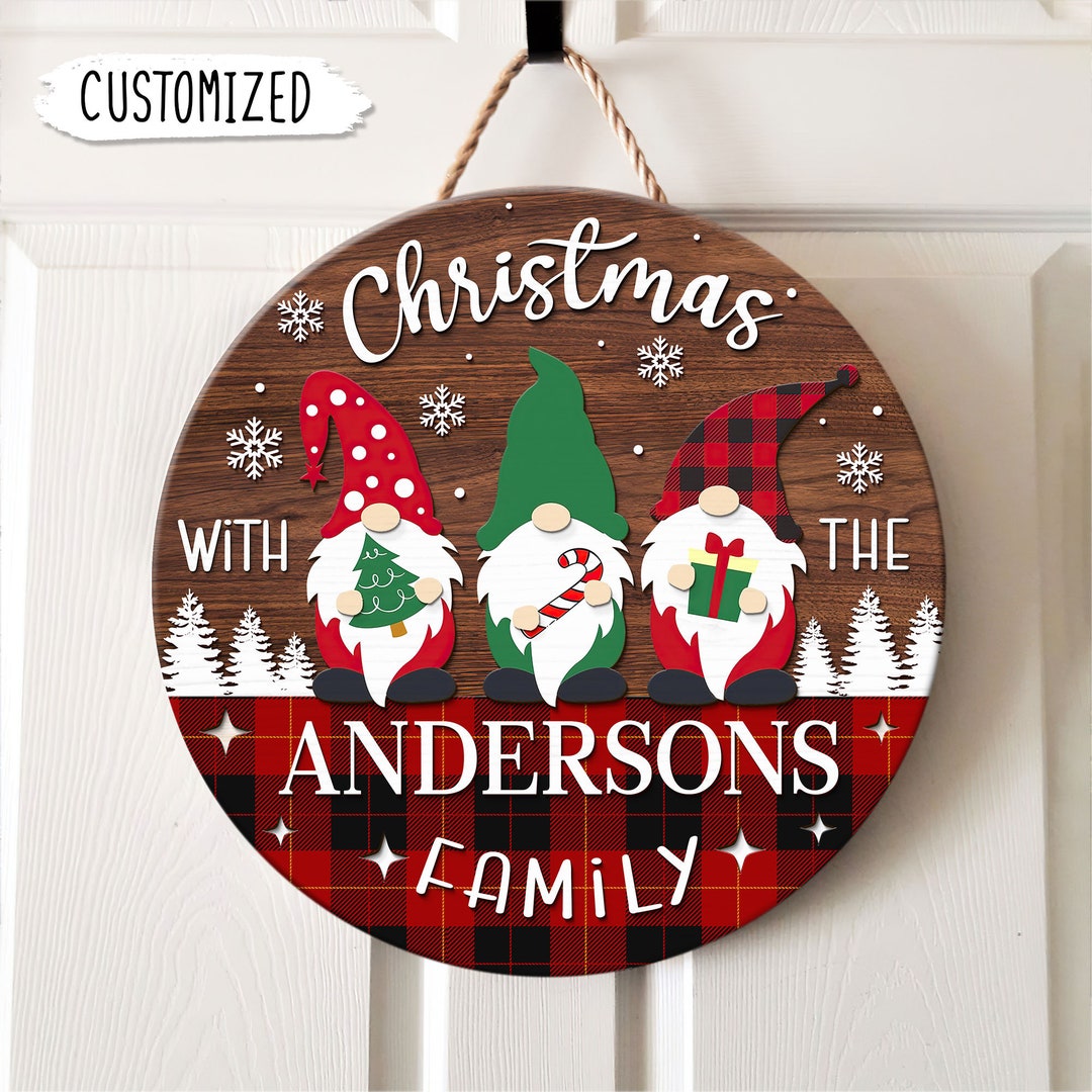 Personalized Christmas Door Hanger, Christmas Decorations, Christmas