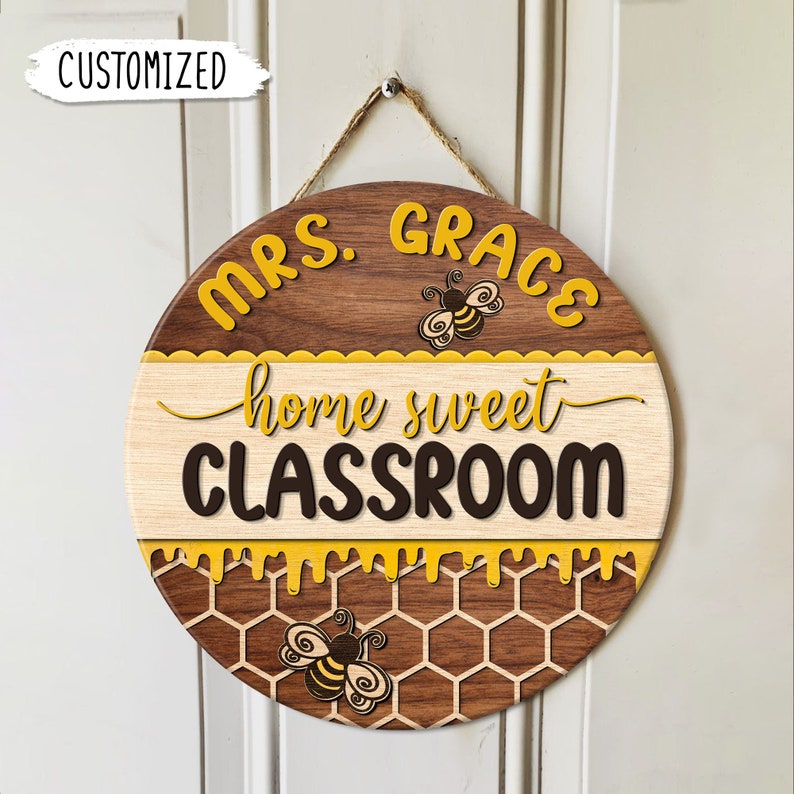 Classroom Door Sign Teacher Door Sign Home Sweet Classroom Etsy