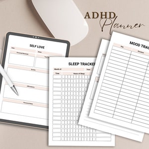 Planificador digital de TDAH, Planificador digital sin fecha, Planificador de TDAH, Planificador de iPad, Planificador GoodNotes, Planificador de TDAH para adultos, Planificador diario y semanal de TDAH