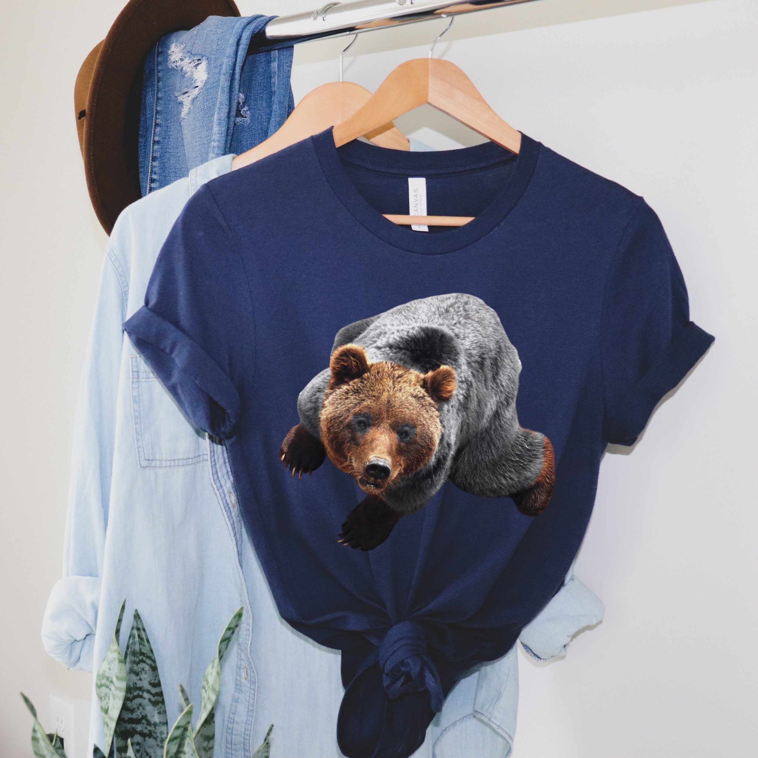 Brown Bear T Shirt Bear Tee Shirt Grizzly Bear Tee Wild Animal Tee Bear ...