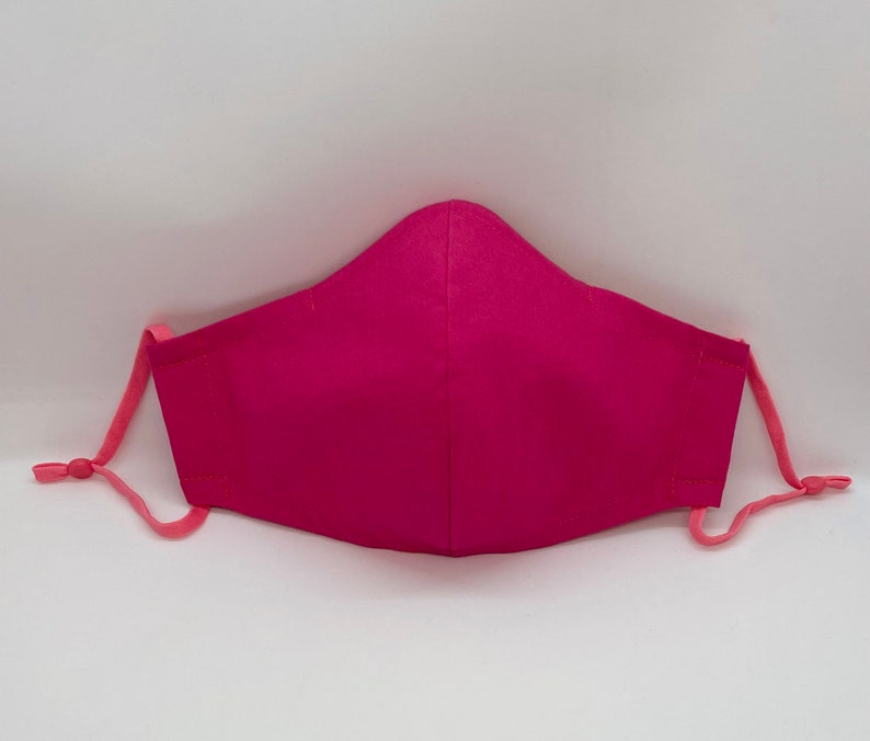 Hot Pink Face Mask With Nose Wire / Adjustable Ear Loops Optional