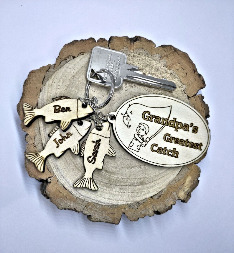 Personalised Fishing Keyring Greatest Catch Fish Keyring Etsy