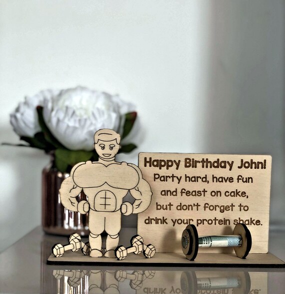 Personalised Bodybuilder Money Gift, Fitness, Personal Trainer