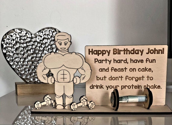 Personalised Bodybuilder Money Gift, Fitness, Personal Trainer, Gym Lovers,  Workout, Weightlifting Money Holder, Muscle, Money Gift for Him 