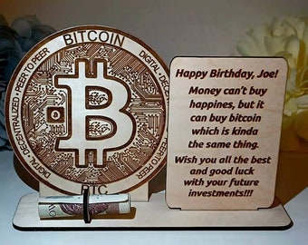 Personalised Gift, Cryptocurrency Fan, Birthday, Housewarming, Cash Gift, Physical Crypto Coin, Collectable Cryptocurrency, BTC, Cryptochips