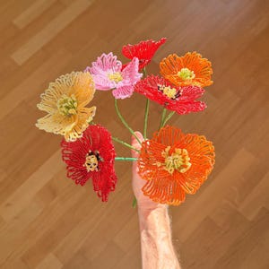 French Beaded Poppy DIY Kit – Craft Two Small Poppies Yourself