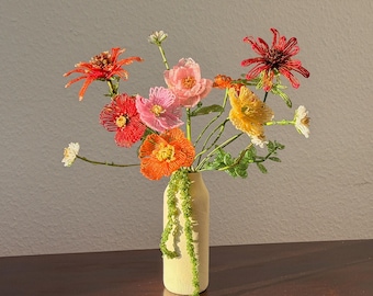 アンティークフランス製ハンドメイドビーズフラワー / 10本入り / 1930