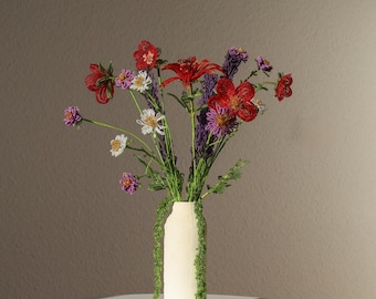 アンティークフランス製ハンドメイドビーズフラワー / 10本入り / 1930