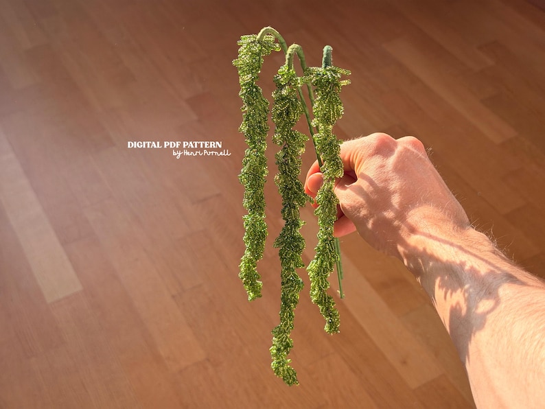 French Beaded Hanging Amaranth Pattern – DIGITAL PDF + Step-by-Step Video Tutorial image 2