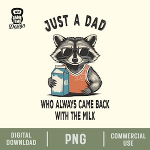 Basketball Dad Who Always Came Back with The Milk PNG, Retro Dad Raccoon Shirt, Funny Father's Day png