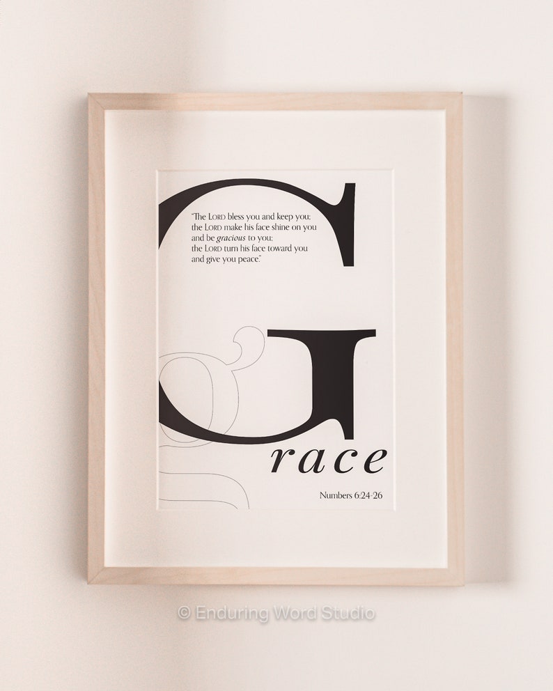 Bible Verse Prints GRACE Numbers 62426 Bible Verse Wall Etsy
