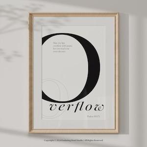 Bible Verse Prints - OVERFLOW Psalm 119:171, Bible Verse Wall Art, Christian Wall Art, Christian Art, Scripture Wall Art, Scripture Prints
