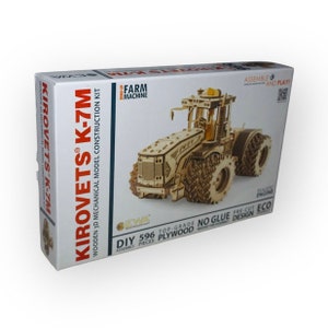 3D Wooden K-7M Tractor Wooden Puzzle, 3D Wooden Tractor Puzzle, 3D Wooden Tractor Model, Wooden Puzzles For Adults