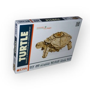 3D Wooden Turtle Construction Kit, 3D Wooden Turtle Puzzle, 3D Puzzle, Wooden Turtle Kit, 3D Jigsaw Puzzle, 3D Turtle