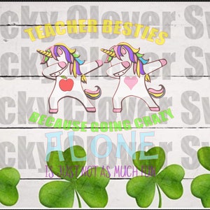 Enseignant Besties svg. Licorne svg. Teacher Besties parce que devenir fou seul n’est tout simplement pas aussi amusant svg
