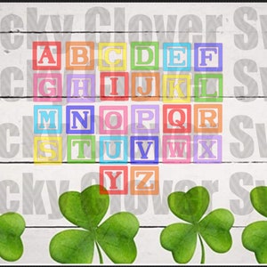 Speelgoedblok SVG. Alfabet-svg. Kinderoverhemd.