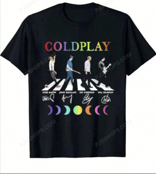 Coldplay Cotton Shirt Round Neck Graphic Tour Tee
