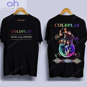 Maglietta del tour mondiale dei Coldplay del 2025, maglietta della band Music Of The Spheres