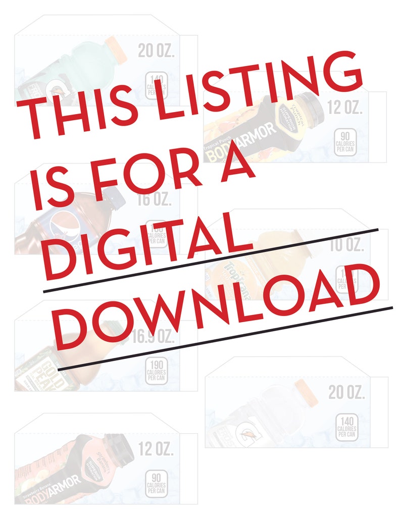 12 SODA VENDING MACHINE 16.9 Oz Bottle Label flavor Strip, Vending