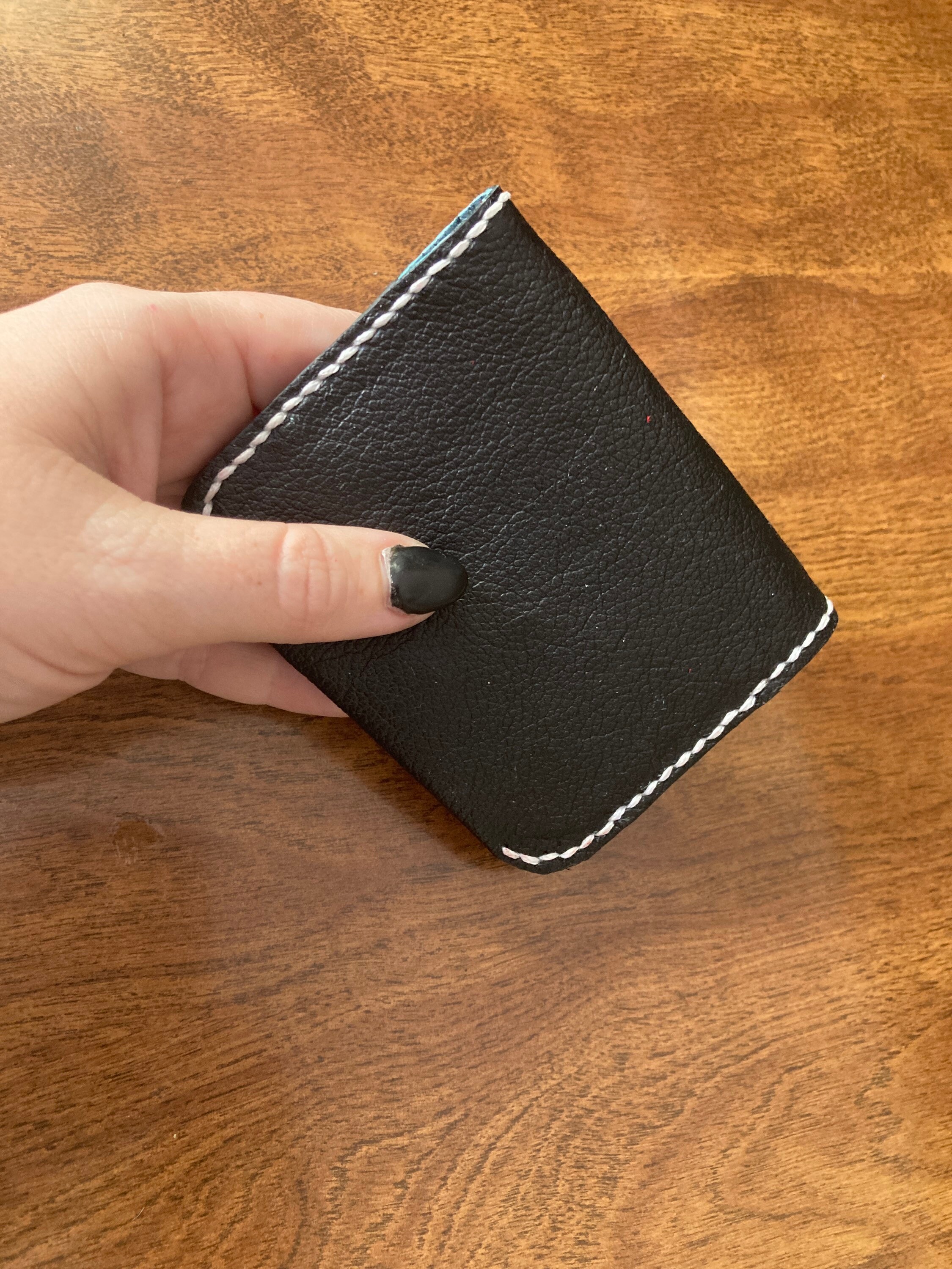 Genuine leather unisex wallet with snap Etsy