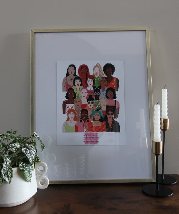 Girl Gang Wall Art Illustration Home Decor Home Art Etsy