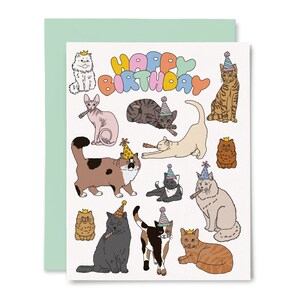 Happy Birthday Cats Greeting Card