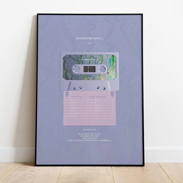 An Awesome Wave / Alt-J / Digital Print / Retro Cassette Style Poster / Digital Download Wall Art