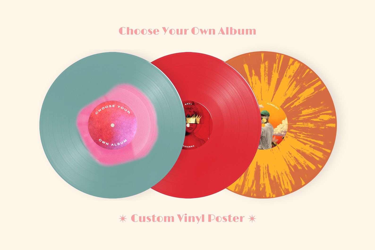 Custom Album Poster Digital Print / Retro Vinyl Style / Etsy
