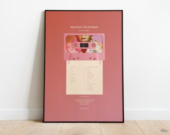 Because The Internet / Childish Gambino / Digital Print / Retro Cassette Style Poster / Digital Download Wall Art