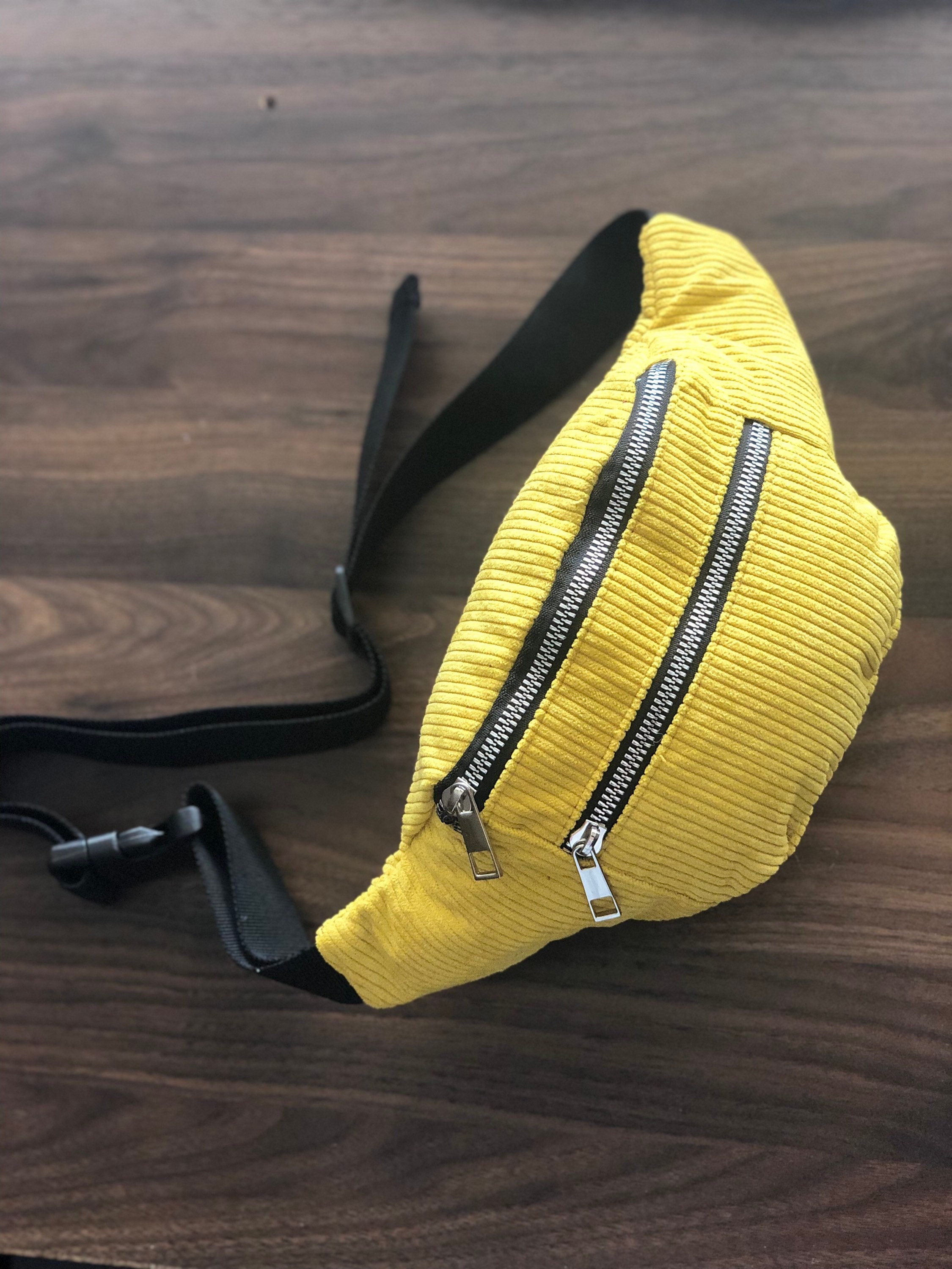 Bright Yellow Corduroy Fanny Pack Waist Bag Etsy